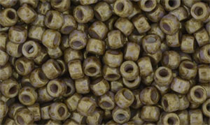 Matubo Seed Bead 7/0 (loose) : Luster - Opaque Gold/White