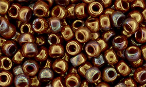 Matubo Seed Bead 7/0 (loose) : Opaque Red - Bronze Vega