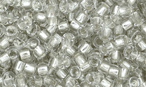Matubo Seed Bead 7/0 (loose) : Crystal - Silver-Lined