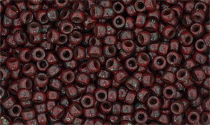 Matubo Seed Bead 7/0 (loose) : Opaque Red - Picasso