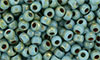 Matubo Seed Bead 7/0 (loose) : Blue Turquoise - Silver Picasso