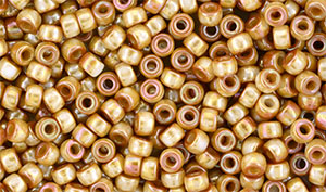 Matubo Seed Bead 8/0 (loose) : Jet - Apricot Full