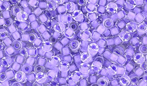 Matubo Seed Bead 8/0 (loose) : Crystal - Violet Neon-Lined