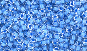 Matubo Seed Bead 8/0 (loose) : Crystal - Blue Neon-Lined