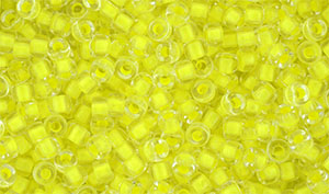 Matubo Seed Bead 8/0 (loose) : Crystal - Yellow Neon-Lined