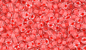 Matubo Seed Bead 8/0 (loose) : Crystal - Red Neon-Lined