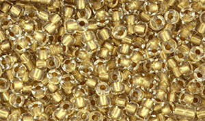 Matubo Seed Bead 8/0 (loose) : Crystal - Gold-Lined