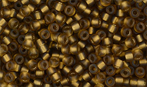 Matubo Seed Bead 8/0 (loose) : Matte - Dk Topaz - Bronze Ice-Lined