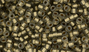 Matubo Seed Bead 8/0 (loose) : Matte - Black Diamond - Bronze Ice-Lined