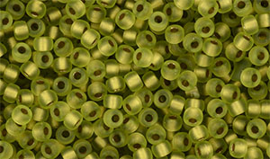 Matubo Seed Bead 8/0 (loose) : Matte - Olivine - Bronze Ice-Lined