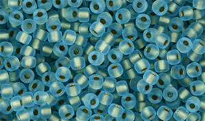 Matubo Seed Bead 8/0 (loose) : Matte - Aquamarine - Bronze Ice-Lined