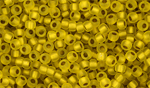 Matubo Seed Bead 8/0 (loose) : Matte - Lemon - Bronze Ice-Lined