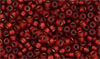 Matubo Seed Bead 8/0 (loose) : Matte - Siam Ruby - Bronze Ice-Lined