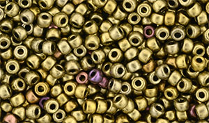 Matubo Seed Bead 8/0 (loose) : Matte - Metallic Gold Iris