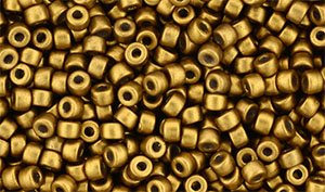 Matubo Seed Bead 8/0 (loose) : Matte - Metallic Anitque Gold