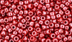 Matubo Seed Bead 8/0 (loose) : Luster - Coral Red