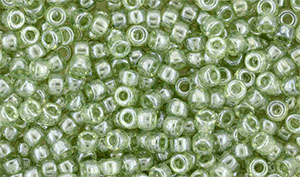 Matubo Seed Bead 8/0 (loose) : Luster - Transparent Lt Green