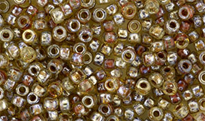 Matubo Seed Bead 8/0 (loose) : Crystal - Silver Picasso
