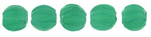 Melon Round 3mm (loose) : Alabaster Malachite Green