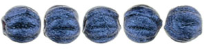Melon Round 3mm (loose) : Metallic Suede - Blue
