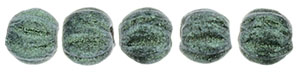 Melon Round 3mm (loose) : Metallic Suede - Lt Green