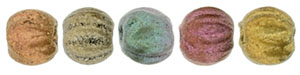 Melon Round 3mm (loose) : Matte - Metallic Bronze Iris