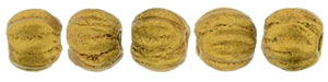 Melon Round 3mm (loose) : Matte - Metallic Anitque Gold