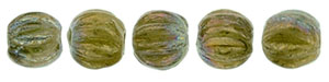 Melon Round 3mm (loose) : Oxidized Bronze Chartreuse