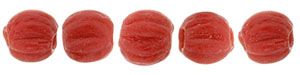 Melon Round 3mm (loose) : Matte - Opaque Red