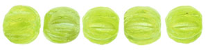 Melon Round 3mm (loose) : Luster Iris - Milky Dk Peridot