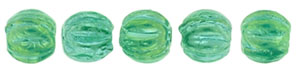 Melon Round 3mm (loose) : Luster Iris - Alabaster Malachite Green