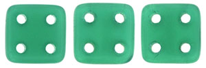 CzechMates QuadraTile 6 x 6mm (loose) : Alabaster Malachite Green