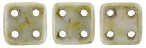 CzechMates QuadraTile 6 x 6mm (loose) : Ultra Luster - Opaque Green