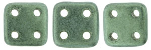 CzechMates QuadraTile 6 x 6mm (loose) : Metallic Suede - Lt Green