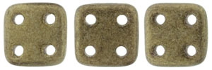 CzechMates QuadraTile 6 x 6mm (loose) : Metallic Suede - Gold