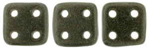 CzechMates QuadraTile 6 x 6mm (loose) : Metallic Suede - Dk Green