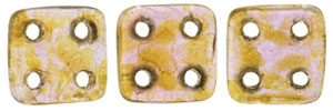 CzechMates QuadraTile 6 x 6mm (loose) : Luster - Rose/Gold Topaz