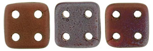 CzechMates QuadraTile 6 x 6mm (loose) : Matte - Oxidized Bronze Oxblood