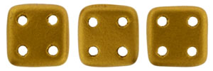 CzechMates QuadraTile 6 x 6mm (loose) : Matte - Metallic Anitque Gold