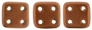 CzechMates QuadraTile 6 x 6mm (loose) : Matte - Metallic Dk Copper