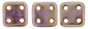 CzechMates QuadraTile 6 x 6mm (loose) : Luster - Opaque Gold/Smoky Topaz