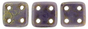 CzechMates QuadraTile 6 x 6mm (loose) : Opaque Purple - Bronze Picasso