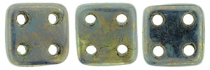 CzechMates QuadraTile 6 x 6mm (loose) : Turquoise - Bronze Picasso