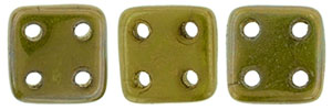 CzechMates QuadraTile 6 x 6mm (loose) : Oxidized Bronze Chartreuse