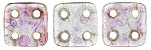 CzechMates QuadraTile 6 x 6mm (loose) : Luster - Transparent Topaz/Pink