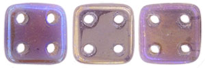 CzechMates QuadraTile 6 x 6mm (loose) : Luster Iris - Milky Amethyst