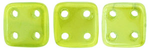 CzechMates QuadraTile 6 x 6mm (loose) : Luster Iris - Milky Dk Peridot