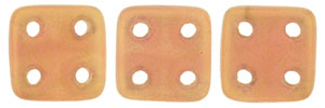 CzechMates QuadraTile 6 x 6mm (loose) : Sueded Gold Milky Pink