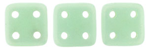 CzechMates QuadraTile 6 x 6mm (loose) : Sueded Gold Opaque Pale Turquoise