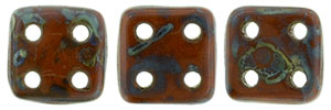 CzechMates QuadraTile 6 x 6mm (loose) : Opaque Umber - Picasso